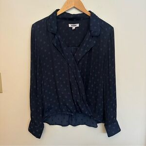 BB Dakota Navy Polka Dot Women's Blouse